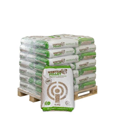 Halve pallet Wonterspan houtpellets 35 zakken x 15kg (525kg)