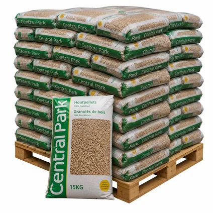 Central Park naaldhout pellets pallet – DIN+ – 66 zakken van 15 kg